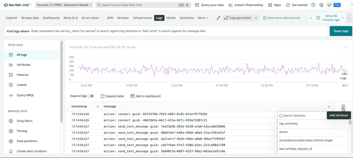 Logs UI in New Relic One